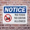 Signmission No Food No Drink Allowed, 14 in W x Rectangle, Plastic OS-2PACK-NS-P-1014-L-16123 - alternate 5